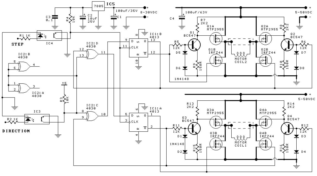 步進(jìn)電機(jī)驅(qū)動(dòng)器驅(qū)動(dòng)原理和電路圖
